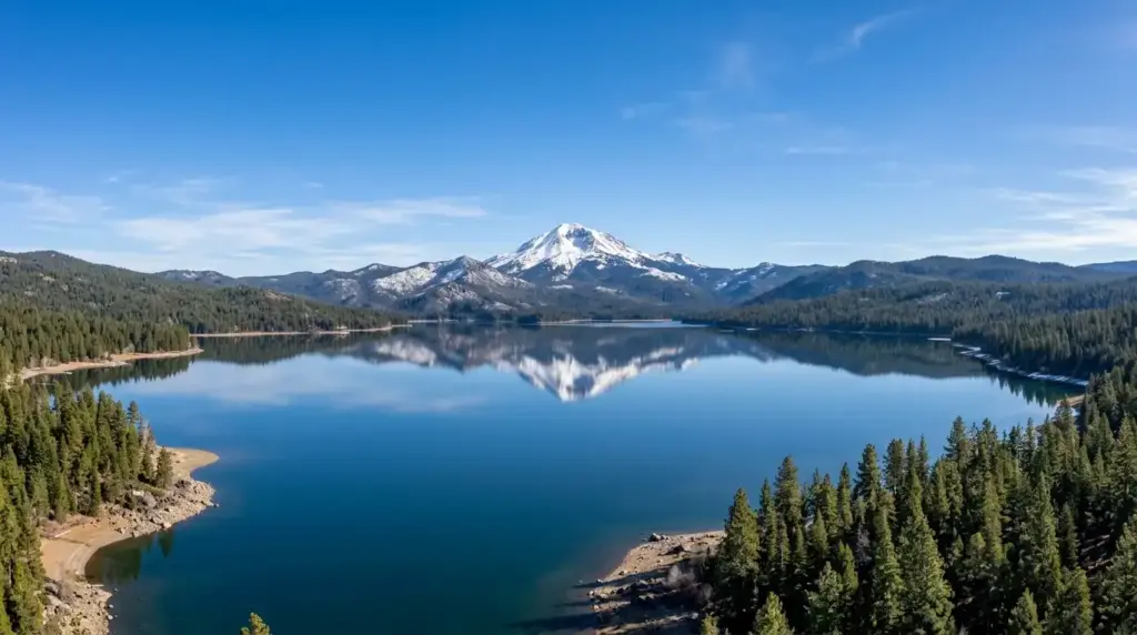 Lake_Almanor_reflecting_Mount